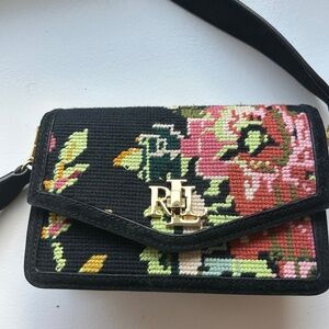 Ralph Lauren Leather & Embroidered Purse